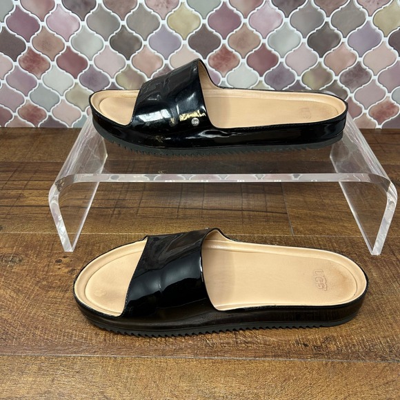 Women's Ugg Jane Black Patent Slide, Size 7.5 - Picture 4 of 14